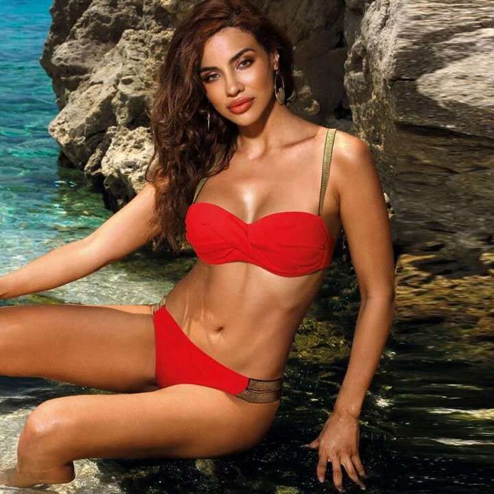 Bikini Sets Swimsuit Sexy Mid-Waist Bandeau