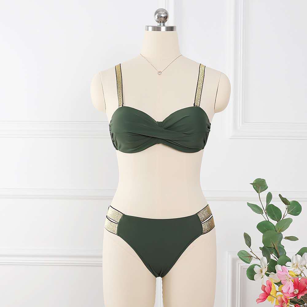 Bikini Sets Swimsuit Sexy Mid-Waist Bandeau