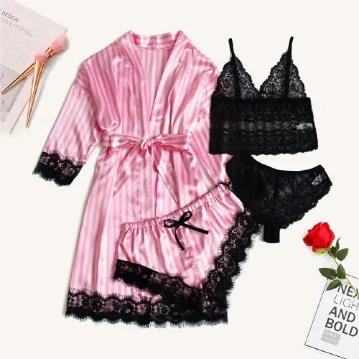 4-piece Lace Bra And Panties